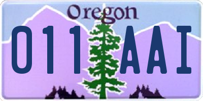 OR license plate 011AAI