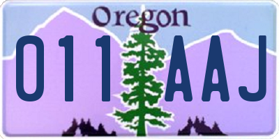 OR license plate 011AAJ