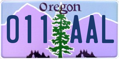 OR license plate 011AAL
