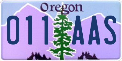 OR license plate 011AAS