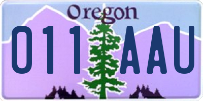 OR license plate 011AAU