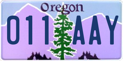 OR license plate 011AAY