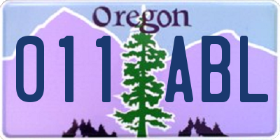 OR license plate 011ABL