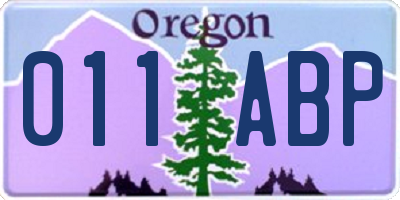 OR license plate 011ABP