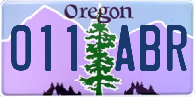 OR license plate 011ABR