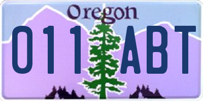 OR license plate 011ABT