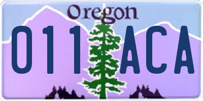 OR license plate 011ACA