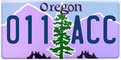 OR license plate 011ACC