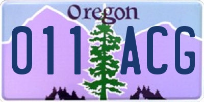 OR license plate 011ACG