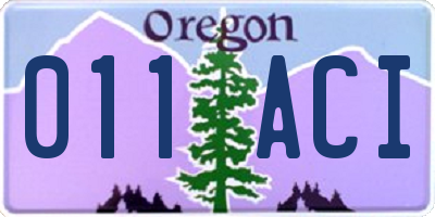 OR license plate 011ACI
