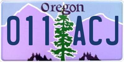 OR license plate 011ACJ