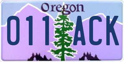 OR license plate 011ACK
