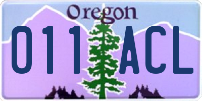 OR license plate 011ACL