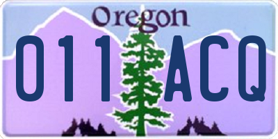 OR license plate 011ACQ