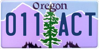 OR license plate 011ACT