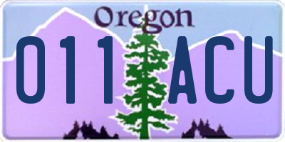OR license plate 011ACU