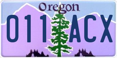 OR license plate 011ACX