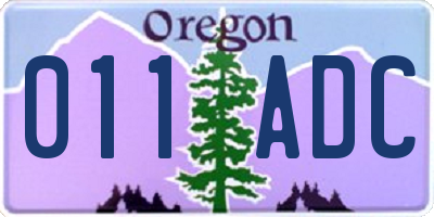 OR license plate 011ADC