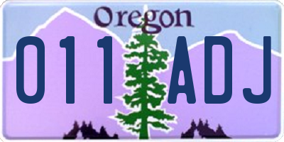 OR license plate 011ADJ
