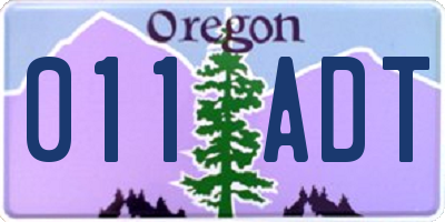 OR license plate 011ADT