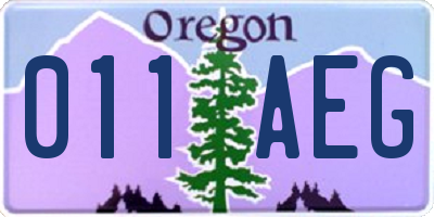 OR license plate 011AEG