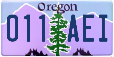OR license plate 011AEI