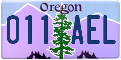 OR license plate 011AEL