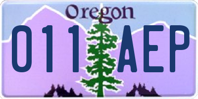 OR license plate 011AEP