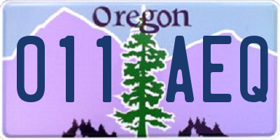 OR license plate 011AEQ