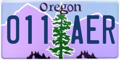 OR license plate 011AER