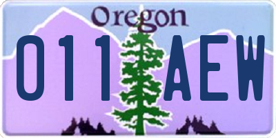 OR license plate 011AEW