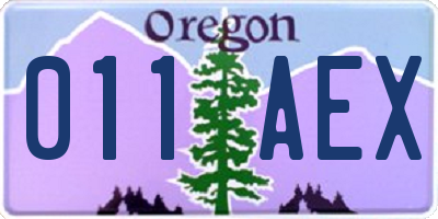 OR license plate 011AEX
