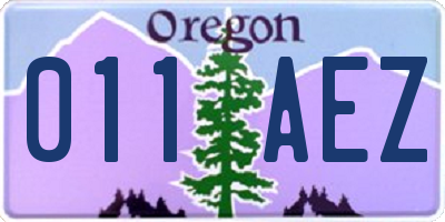 OR license plate 011AEZ