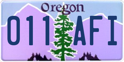 OR license plate 011AFI