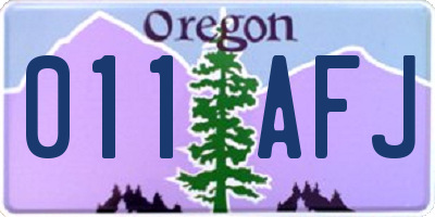 OR license plate 011AFJ
