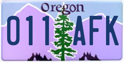 OR license plate 011AFK