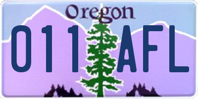 OR license plate 011AFL