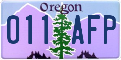 OR license plate 011AFP