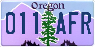 OR license plate 011AFR