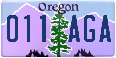 OR license plate 011AGA