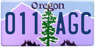 OR license plate 011AGC