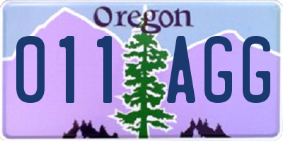 OR license plate 011AGG