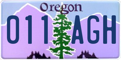 OR license plate 011AGH