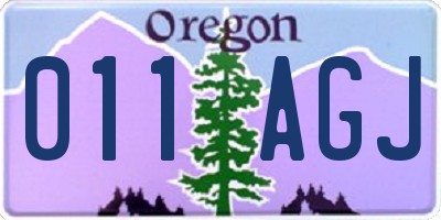 OR license plate 011AGJ