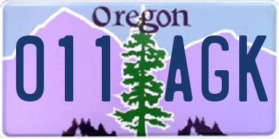 OR license plate 011AGK