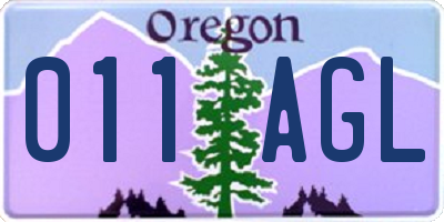 OR license plate 011AGL