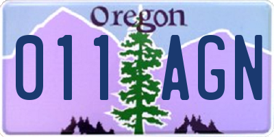 OR license plate 011AGN