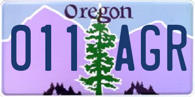 OR license plate 011AGR