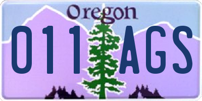 OR license plate 011AGS