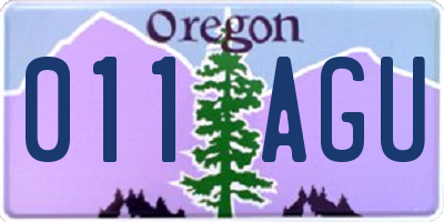 OR license plate 011AGU